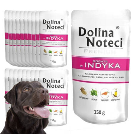 Mokra Karma Dla Psa Dolina Noteci Premium Bogata W Indyka Saszetka 20x150g