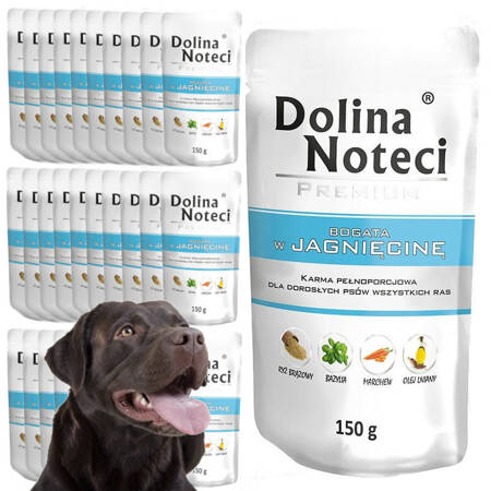 Mokra Karma Dla Psa Dolina Noteci Premium Bogata W Jagnięcinę Saszetka 30x150g