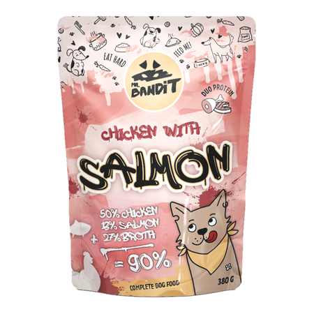 Mr. Bandit Chicken with Salmon 380g Mokra Karma Dla Psa Kurczak Z Łososiem