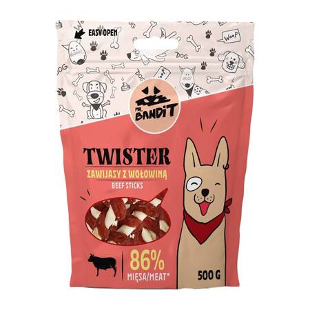 Mr Bandit TWISTER Zawijas z wołowiny 500g - naturalny przysmak dla psa