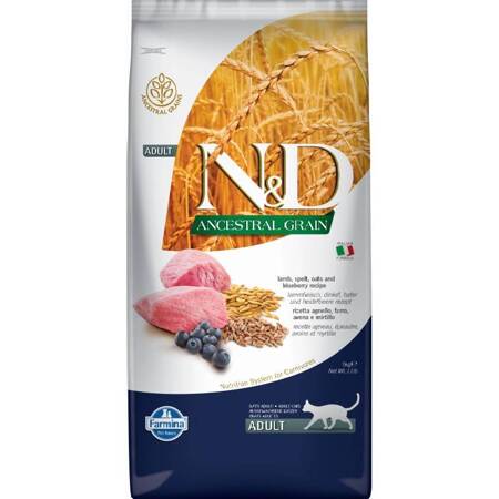 N&D Ancestral Cat Lamp Spelt Oats Blueberry  Adult 1.5 KG Karma kot orkisz