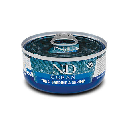 N&D Cat Ocean Tuna Sardine Shrimps 70g Mokra Karma Dla Kota Sardyna Krewetka Tuńczyk