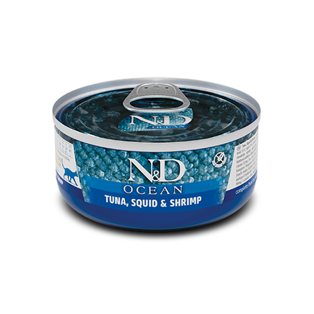 N&D Cat Ocean Tuna, Squid & Shrimp 70g Mokra Karma Dla Kota Kalmar Tuńczyk Krewetka