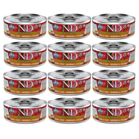 N&D Cat Quinoa Herring & Coconut 12x80g Mokra Karma Dla Kota Śledź Z Kokosem