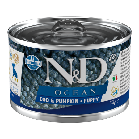 N&D Dog Ocean Cod Pumpkin Puppy 140g Mokra Karma dla Szczeniąt Dorsz i Dynia