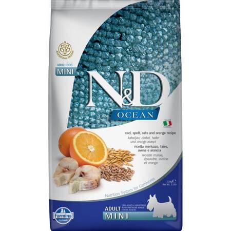 N&D Dog Ocean Codfish Spelt Oats Orange Adult Mini 2.5KG