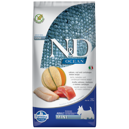 N&D Dog Ocean Salmon Cod Cantaloupe Melon Adult Mini 7 KG