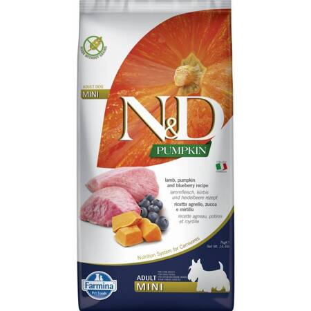 N&D GF Pumpkin Lamb Blueberry Adult Mini 7kg