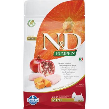 N&D Pumpkin Chicken Pomegranate Adult Mini 800g