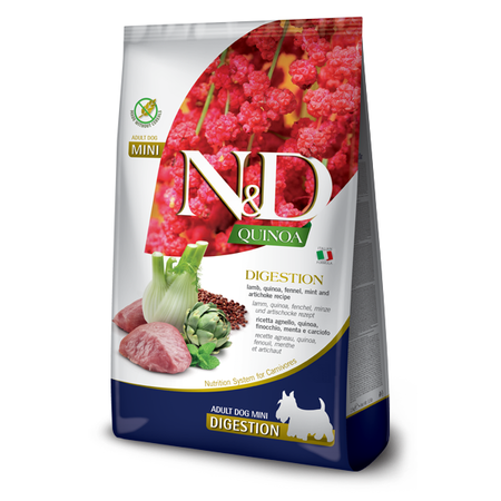 N&D Quinoa Dog Digestion Adult Mini 800g Sucha Karma Dla Psa Jagnięcina