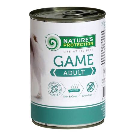 Nature's Protection Adult Dog Game 400g Mokra Karma Dla Psa z Dziczyzną