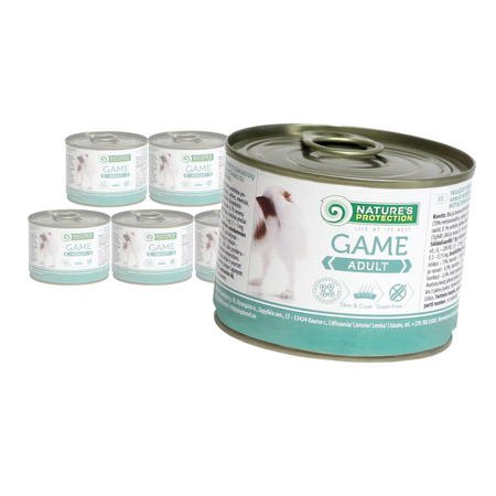 Nature's Protection Adult Dog Game 6x200g Mokra Karma Dla Psa z Dziczyzną