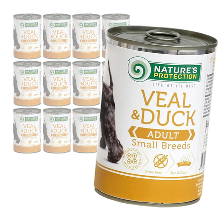 Nature's Protection Dog Veal&Duck Small Breeds 12x400g Mokra Karma Dla Psów Małych Ras z Cielęciną i Kaczką