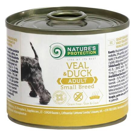 Nature's Protection Dog Veal&Duck Small Breeds 200g Mokra Karma Dla Psów Małych Ras z Cielęciną i Kaczką