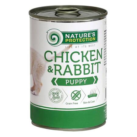 Nature's Protection Puppy Chicken&Rabbit 400g Mokra Karma Dla Szczeniąt Z Kurczakiem i Królikiem