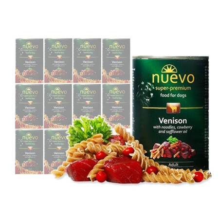 Nuevo Super Premium Mokra Karma Dla Psa 12x400g z Dziczyzną