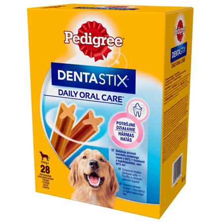 PEDIGREE DentaStix 270g*4 (28 sztuk), Duże Rasy Psów Przysmak dentystyczny