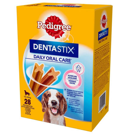 PEDIGREE DentaStix 28 sztuk (4x180g) Medium średnie rasy Gryzak dla psów