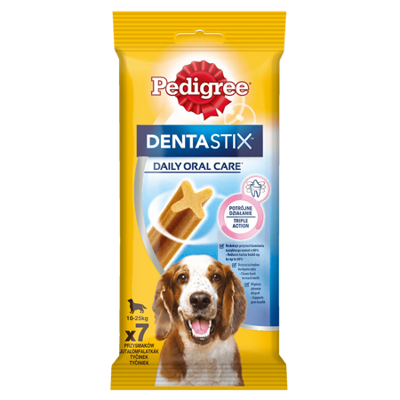 PEDIGREE DentaStix 7szt -180g Przysmak dentystyczny Dla Psów Średnie Rasy