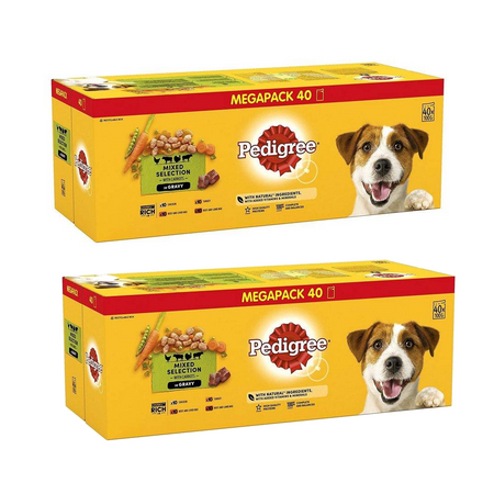 PEDIGREE Saszetki Mokra Karma w Sosie dla Psa Indyk Jagnięcina Wołowina Kurczak 80x100g