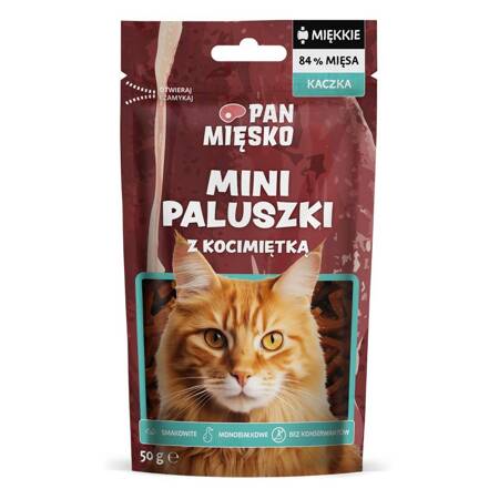 Pan Mięsko Naturalny Przysmak Dla Kota Mini Paluszki Kaczka Z Kocimiętką 50g