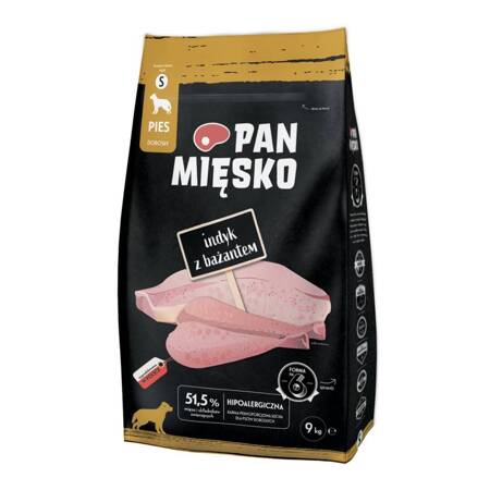 Pan Mięsko Sucha Karma Dla Psa 9kg Indyk Z Bażantem Chrupki S