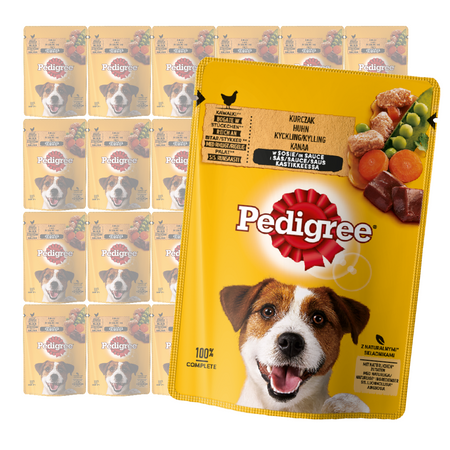 Pedigree Adult Saszetka 24x100g Mokra Karma Kawałki Bogate W Kurczaka W Sosie Dla Psa