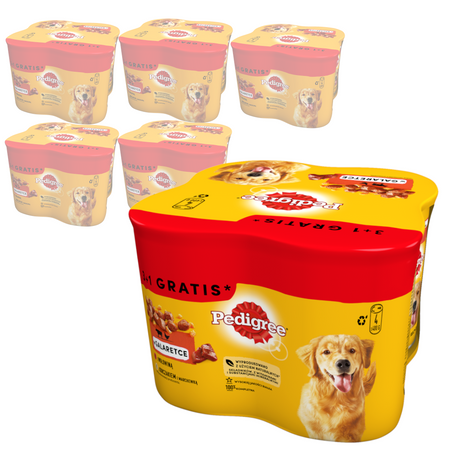 Pedigree Adult Wołowina i Kurczak 24x400g 3+1 GRATIS Mokra Karma Dla Psów w Galaretce