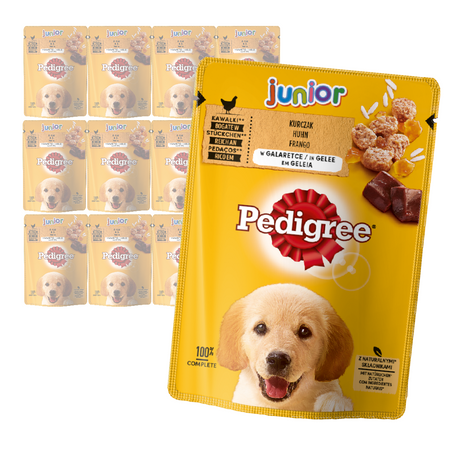 Pedigree Junior Mokra Karma Dla Psa Kawałki Bogate W Kurczaka W Galaretce 12x100g