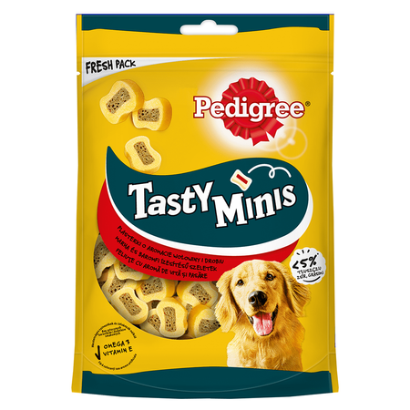 Pedigree Tasty Minis 155g z wołowiną Przysmak dla psa (Mini Tasty bites chewy slices)