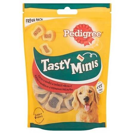 Pedigree Tasty Minis 6x155g z wołowiną Przysmak dla psa (Mini Tasty bites chewy slices) Zestaw