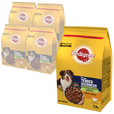 Pedigree Tender Goodness 5x1,8kg Półwilgotna Karma Pełnoporcjowa Dla Psów Bogata W Drób