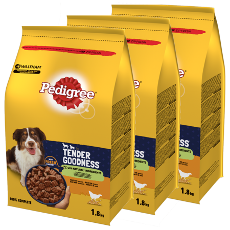 Pedigree Tender Goodness Półwilgotna Karma Pełnoporcjowa Dla Psów Bogata W Drób 3x1,8kg