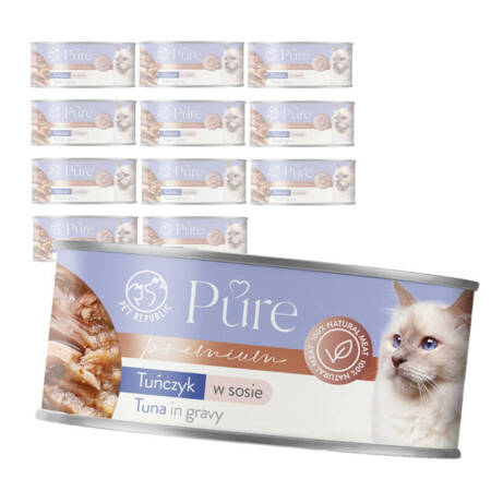 Pet Republic Pure Mokra Karma Dla Kota Z Tuńczykiem W Sosie 12x80g