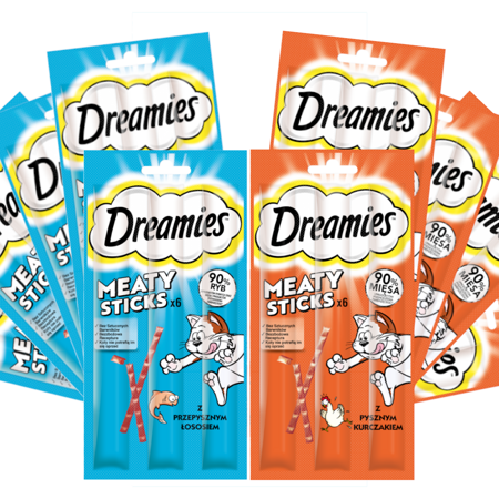 Przysmak Dreamies Meaty Sticks 10x30g Karma Uzupełniająca Dla Kota Z Łososiem I Kurczakiem