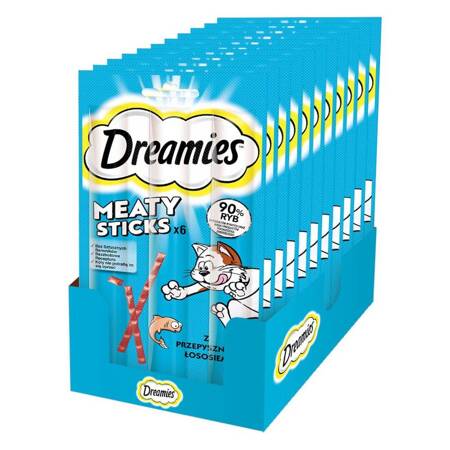 Przysmak Dreamies Meaty Sticks 14x30g Karma Uzupełniająca Dla Dorosłych Kotów Pałeczki Z Łososiem