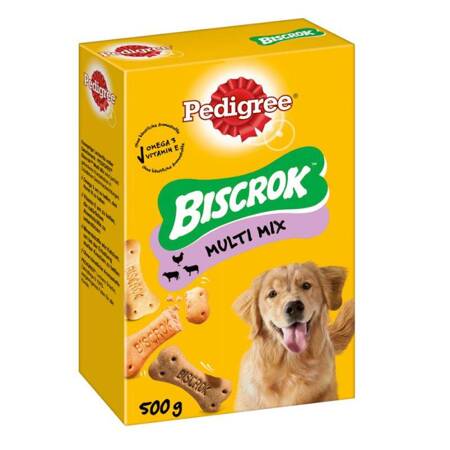 Przysmak dla psa Pedigree Biscrok Multi Mix 500g chrupiące ciasteczka