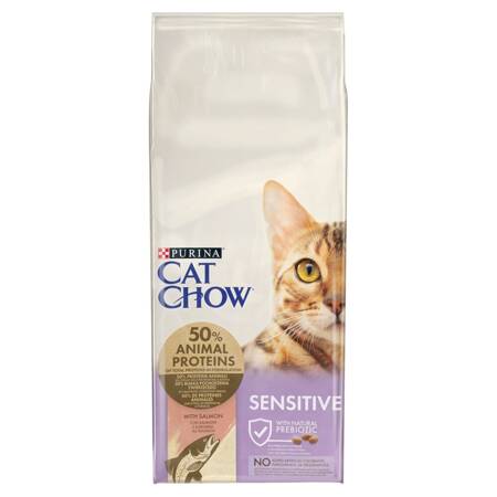 Purina Cat Chow Sensitive 15kg Sucha Karma z Łososiem Dla Kota