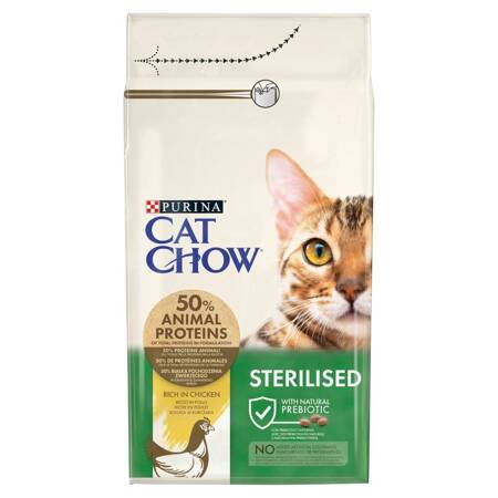 Purina Cat Chow Sterilised 1,5kg Sucha Karma Dla Kota Z Kurczakiem