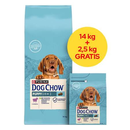 Purina Dog Chow Puppy 14kg+2,5kg Gratis Sucha Karma Dla Szczeniąt z Jagnięciną 