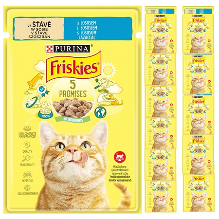 Purina Friskies z Łososiem 12x85g Mokra Karma Dla Kota w Sosie