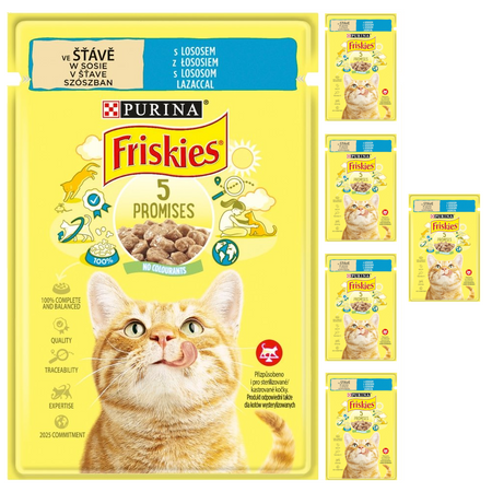 Purina Friskies z Łososiem 6x85g Mokra Karma Dla Kota w Sosie