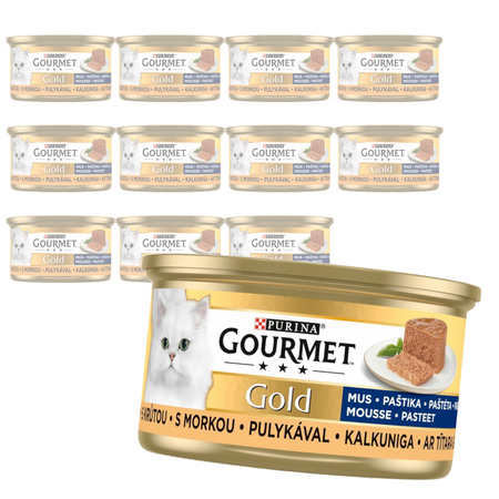 Purina Gourmet Gold Karma Dla Kotów Mus Z Indykiem 12x85g