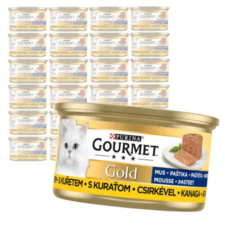 Purina Gourmet Gold Mokra Karma Dla Kotów Mus Z Kurczakiem 24x85g