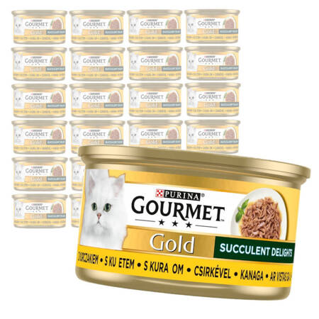 Purina Gourmet Gold z Kurczakiem 24x85g Mokra Karma Dla Kota Succulent Delights