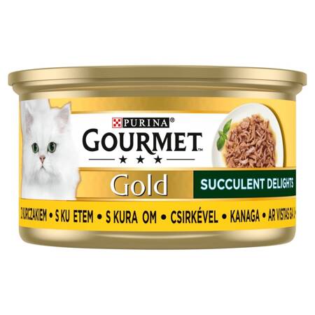 Purina Gourmet Gold z Kurczakiem 85g Mokra Karma Dla Kota Succulent Delights