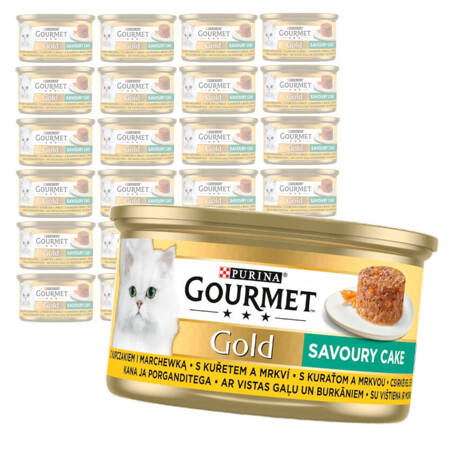 Purina Gourmet Gold z Kurczakiem i Marchewką 24x85g Mokra Karma Dla Kota Savoury Cake