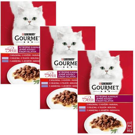 Purina Gourmet Mon Petit Mix Mięsne Smaki 18x50g Mokra Karma Dla Kota Wyborne Kawałki