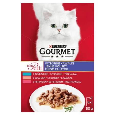 Purina Gourmet Mon Petit Mix Rybne Smaki 6x50g Mokra Karma Dla Kota Wyborne Kawałki