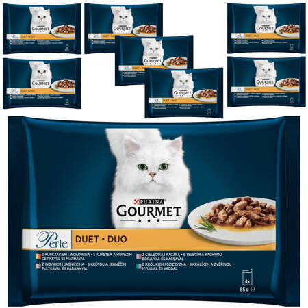 Purina Gourmet Perle Duet Mięsny 8x340g (32 saszetki) Mokra Karma Dla Kota